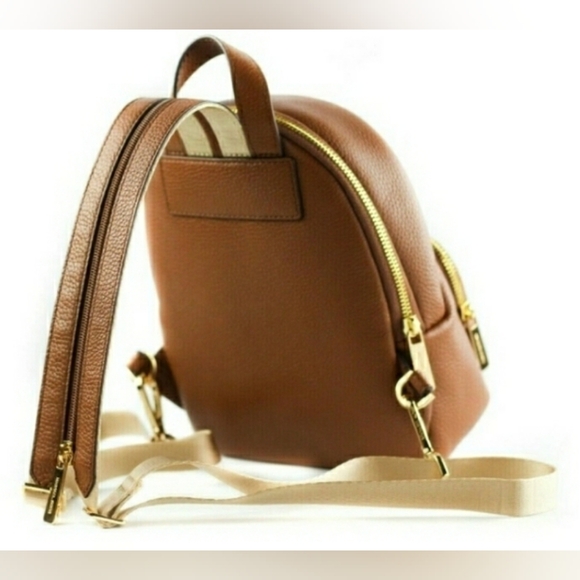 Michael Kors MK Designer Erin Leather Backpack Light Brown - Picture 3 of 10